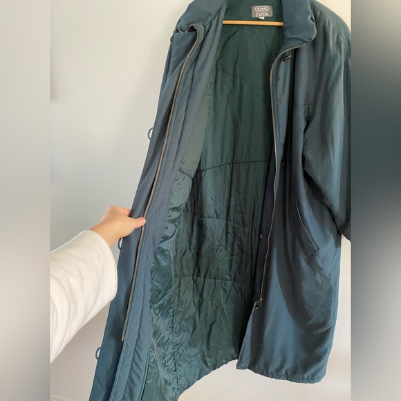 SOLD ELSEWHERE - 80s/90s Dark Teal Long Puffer Jacket - M-XL - Picture 4 of 5
